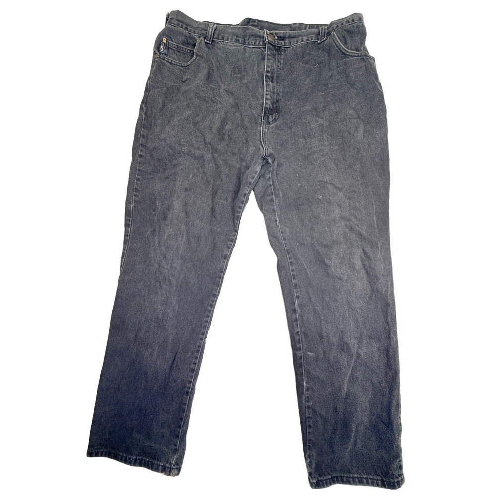 Vintage 90s Greystone 553 Black Jeans Men's 41x32 Faded Relaxed Straight